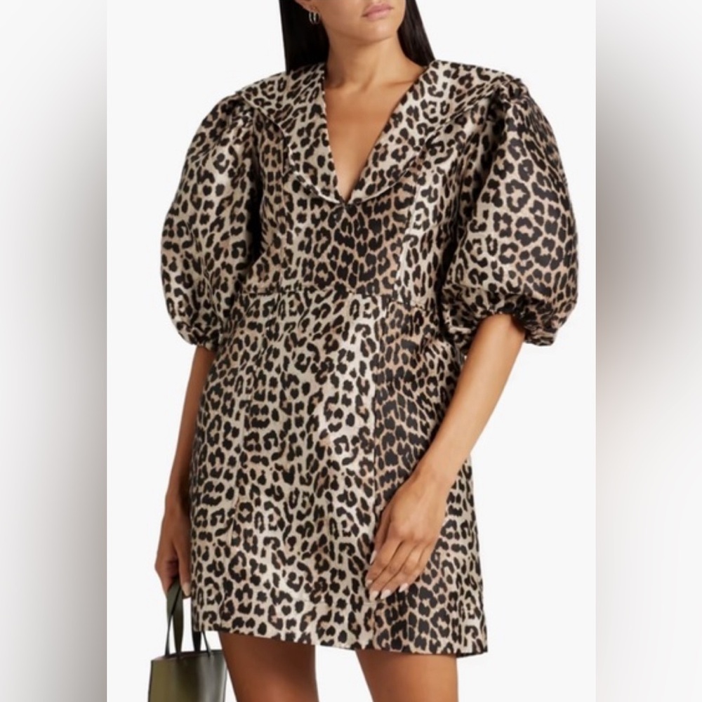 GANNI Leopard Mini Dress